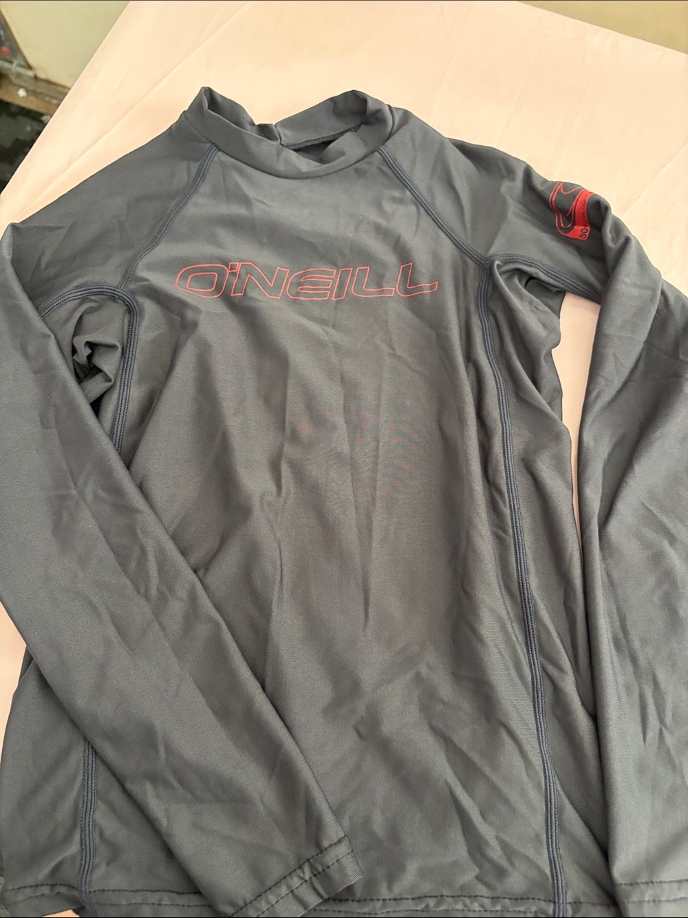 O'Neill Men's Long Sleeve Grey Rash Guard run small size 14
